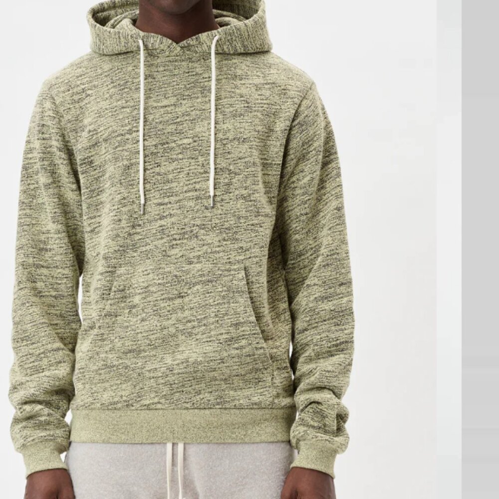 John Elliot Co-Mix Terry Knit Beach Hoodie Yellow Green Black 3 or L‎